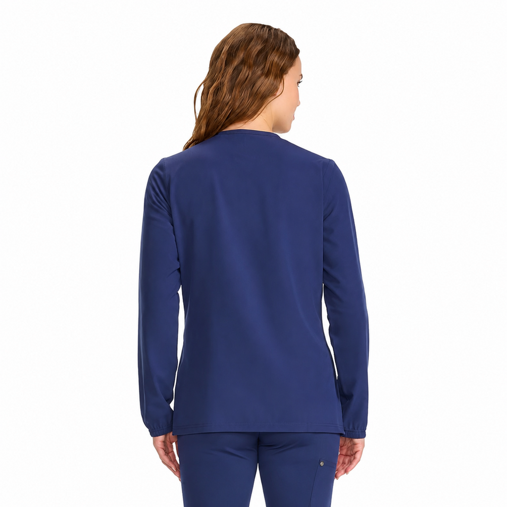 Dickies DK322 chamarra médica para mujer, vista posterior, color Azul Marino