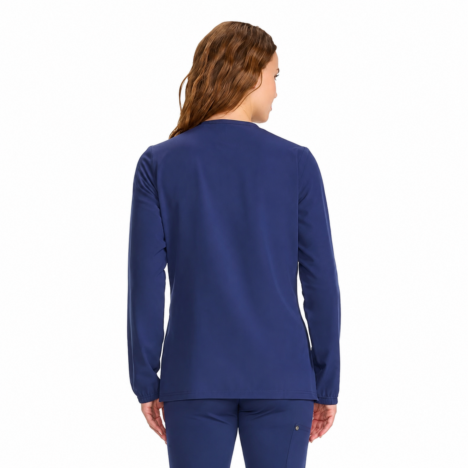 Dickies DK322 chamarra médica para mujer, vista posterior, color Azul Marino | color:azul-marino