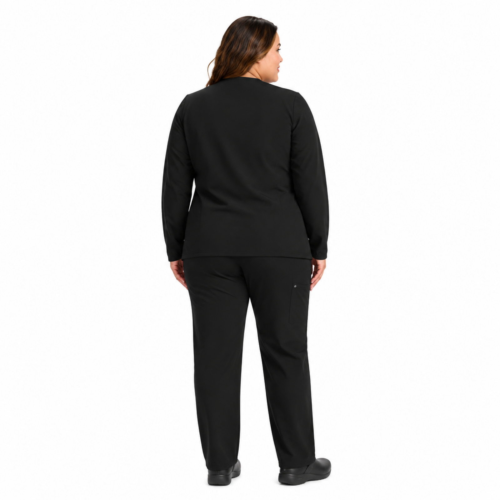 Dickies DK322 chamarra médica para mujer talla extra, detalle frontal, color Negra | color:negra