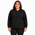 Dickies DK322 chamarra médica para mujer talla extra, vista frontal, color Negra | color:negra