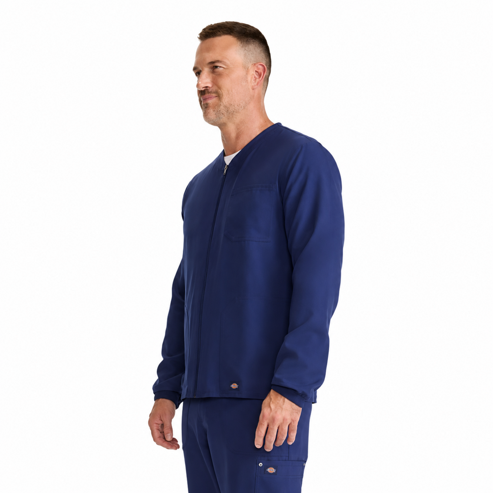 Dickies DK323 chamarra médica para hombre Azul Marino, vista lateral | color:azul-marino