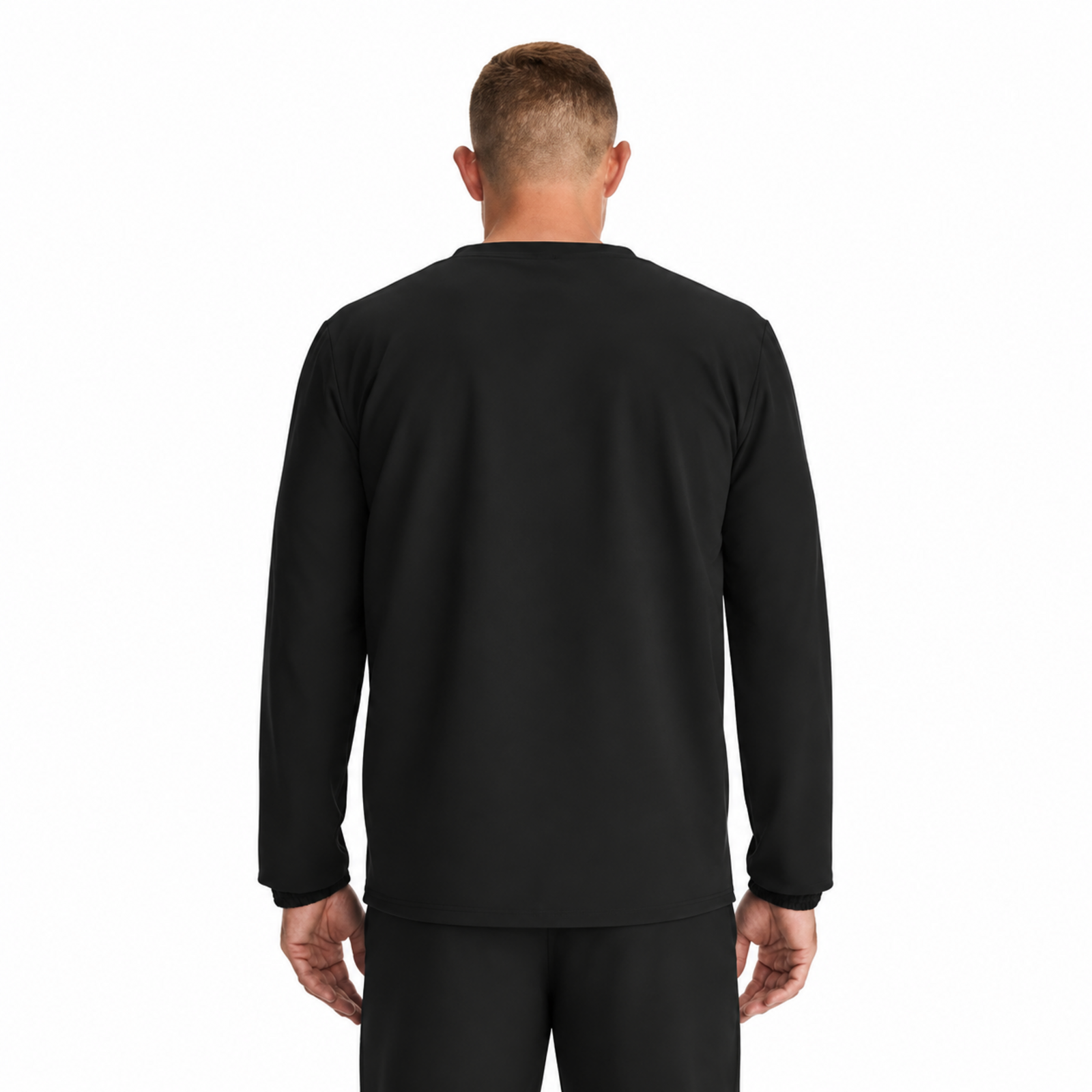 Dickies DK323 chamarra médica para hombre Negra, vista posterior | color:negra