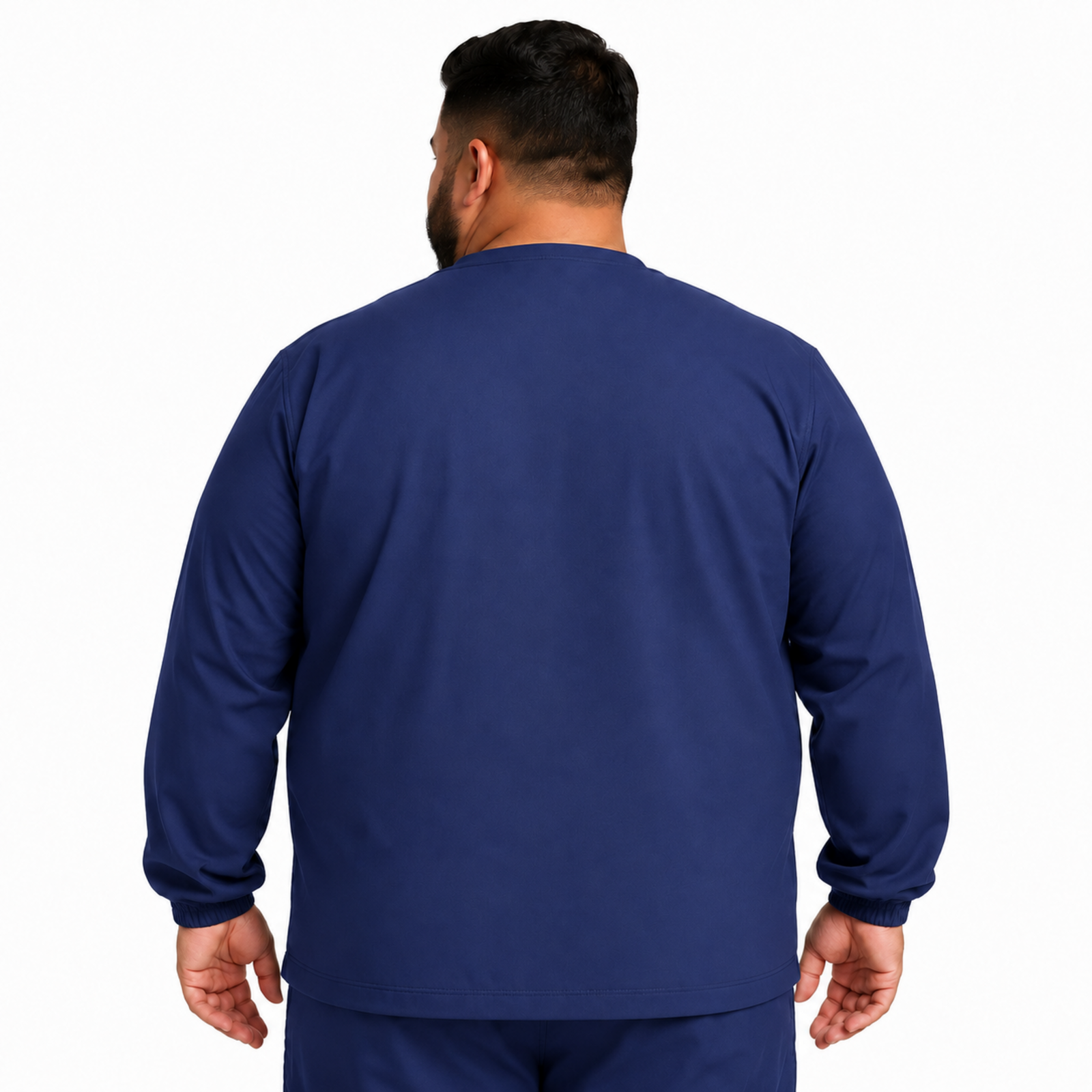 Dickies DK323 chamarra médica para hombre talla extra, vista posterior, color Azul Marino | color:azul-marino