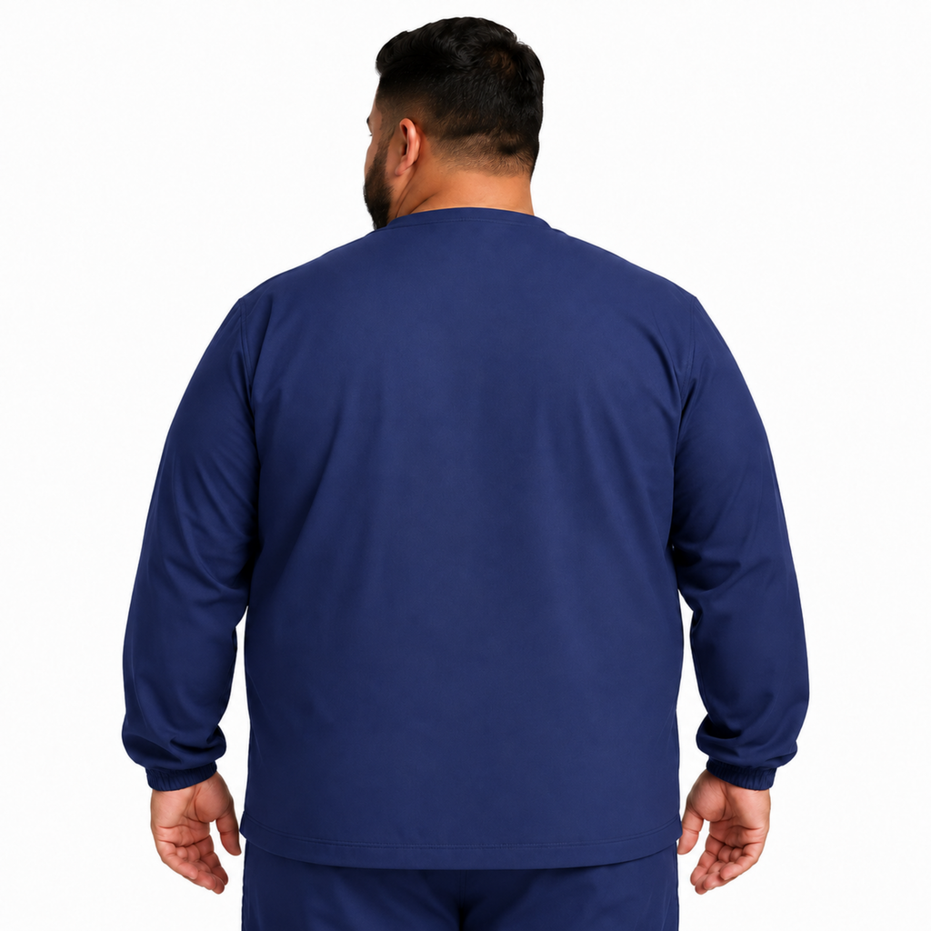 Dickies DK323 chamarra médica para hombre talla extra Azul Marino, vista posterior