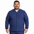 Dickies DK323 chamarra médica para hombre talla extra, vista frontal, color Azul Marino | color:azul-marino