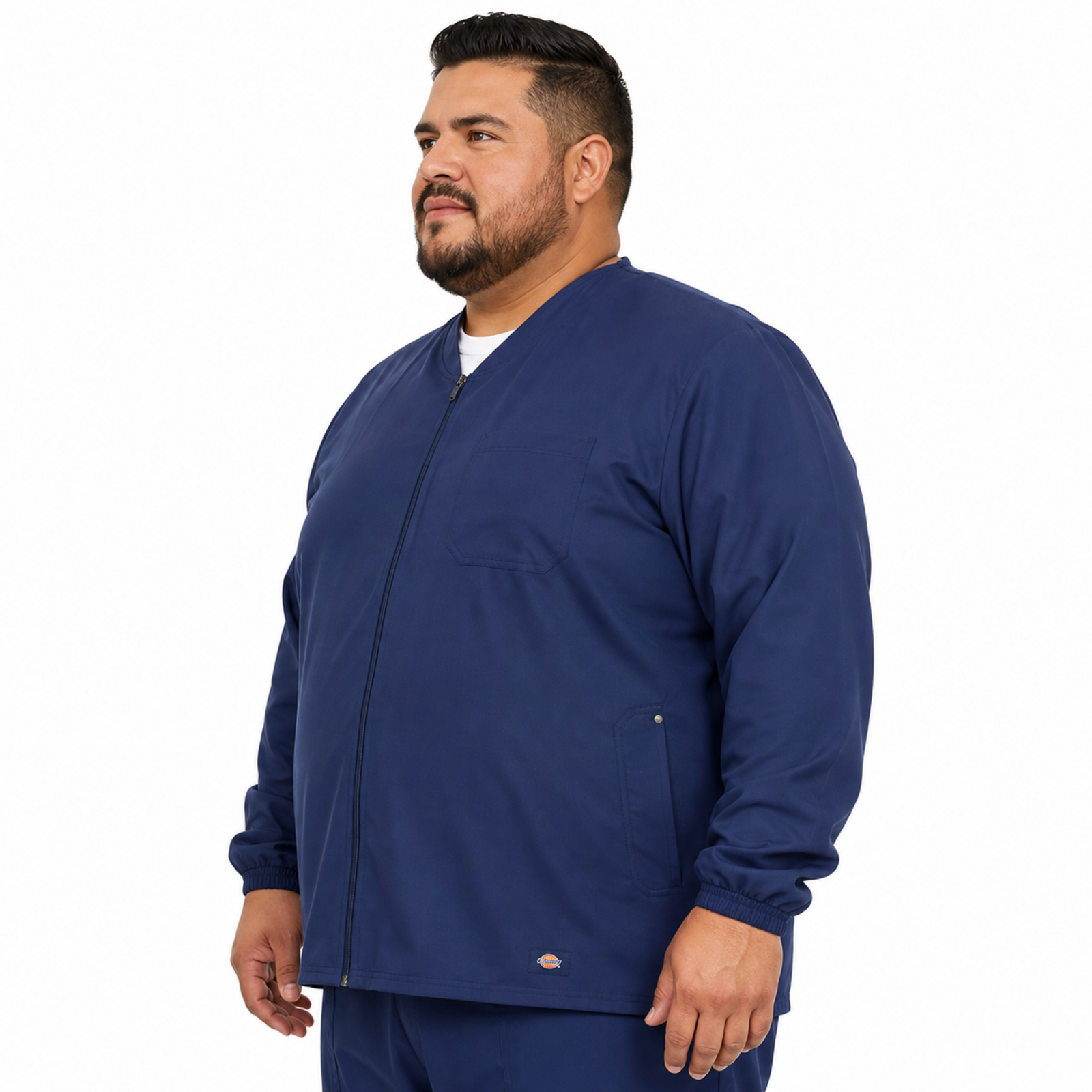 Dickies DK323 chamarra médica para hombre talla extra Azul Marino, vista lateral | color:azul-marino