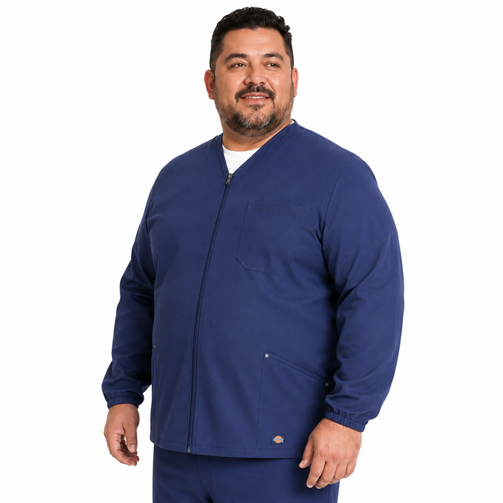 Dickies DK323 chamarra médica para hombre talla extra Azul Marino, vista tres cuartos | color:azul-marino