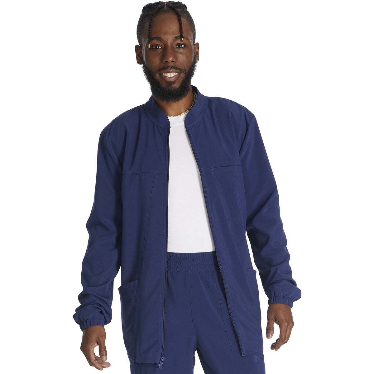Chamarra médica Dickies DK342 para hombre Azul Marino, vista frontal | color:azul-marino
