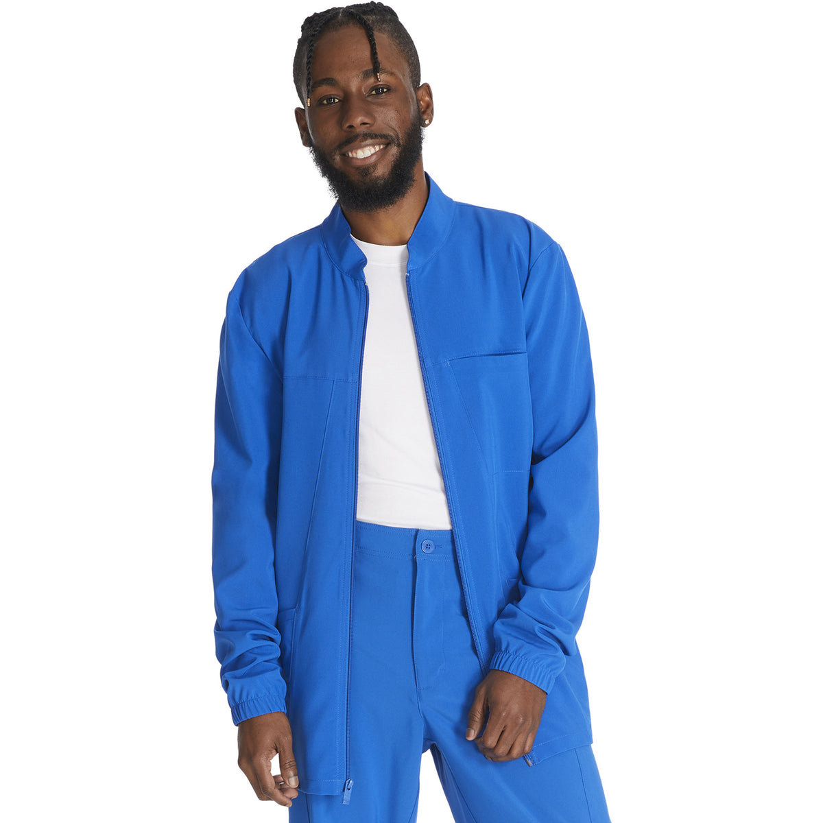 Chamarra médica Dickies DK342 para hombre Azul Rey, vista frontal | color:azul-rey