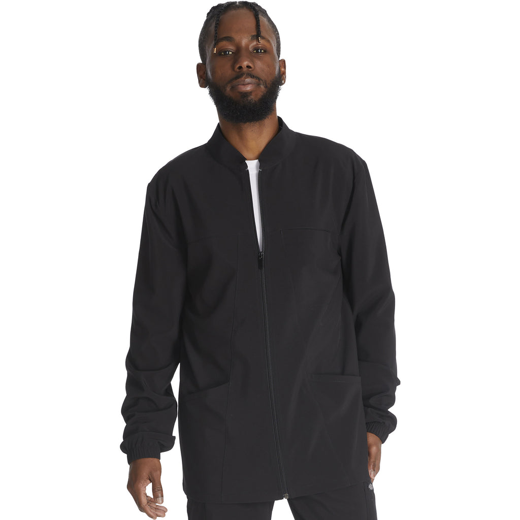 Chamarra médica Dickies DK342 para hombre Negra, vista frontal