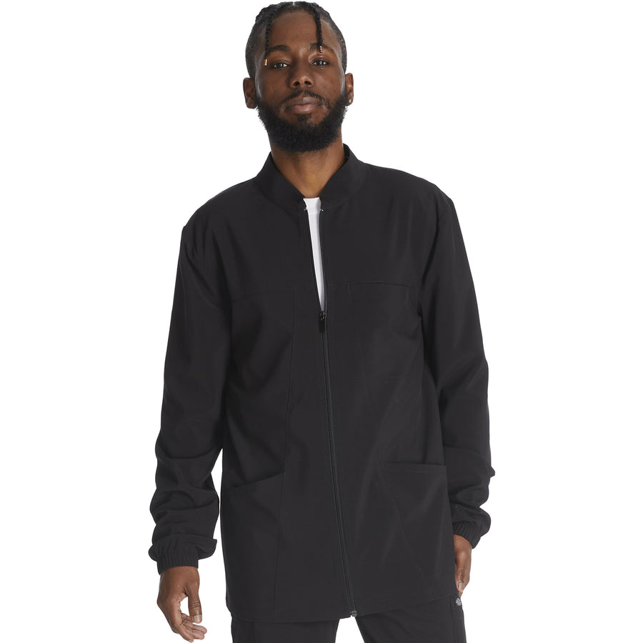 Chamarra médica Dickies DK342 para hombre Negra, vista frontal | color:negra