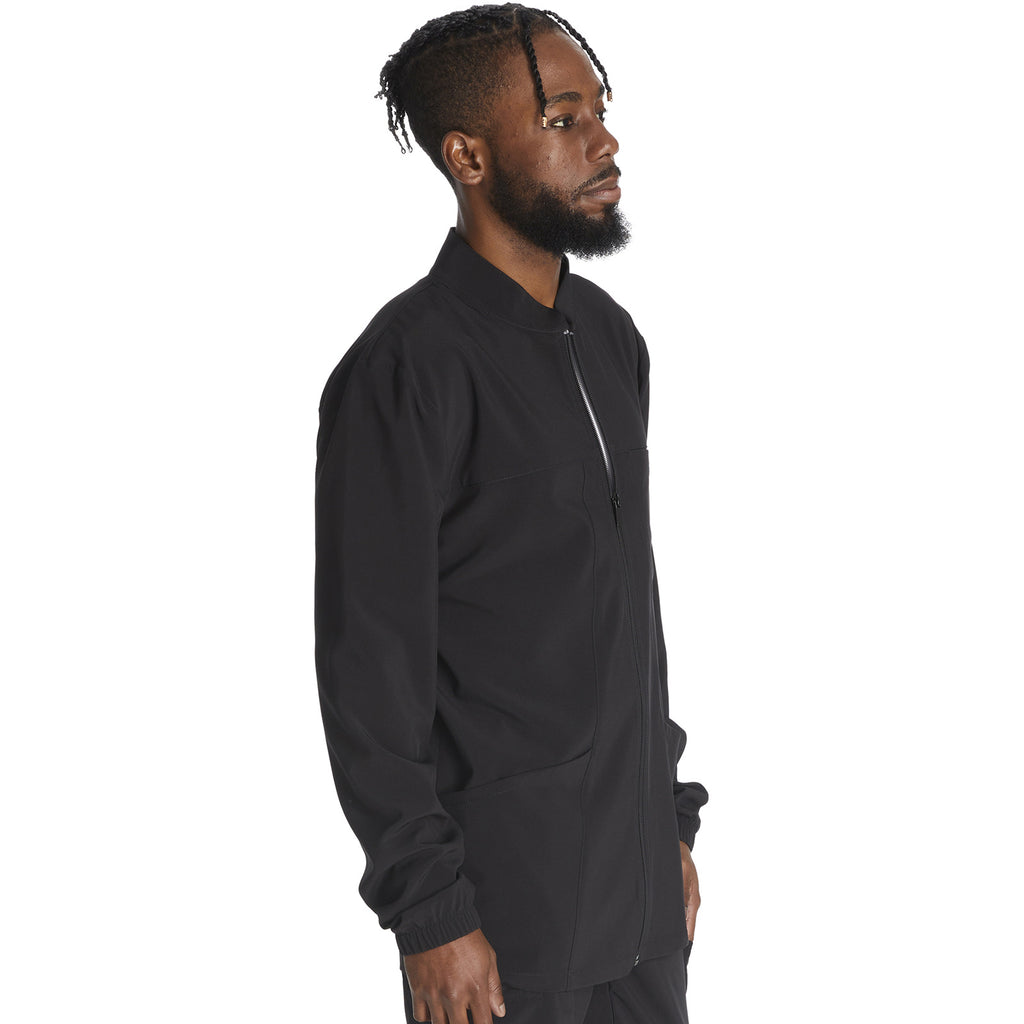 Chamarra médica Dickies DK342 para hombre Negra, vista de perfil