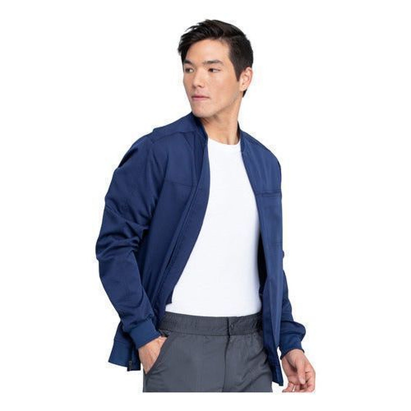 Chamarra médica Dickies DK370 para hombre azul marino, vista de perfil | color:azul-marino