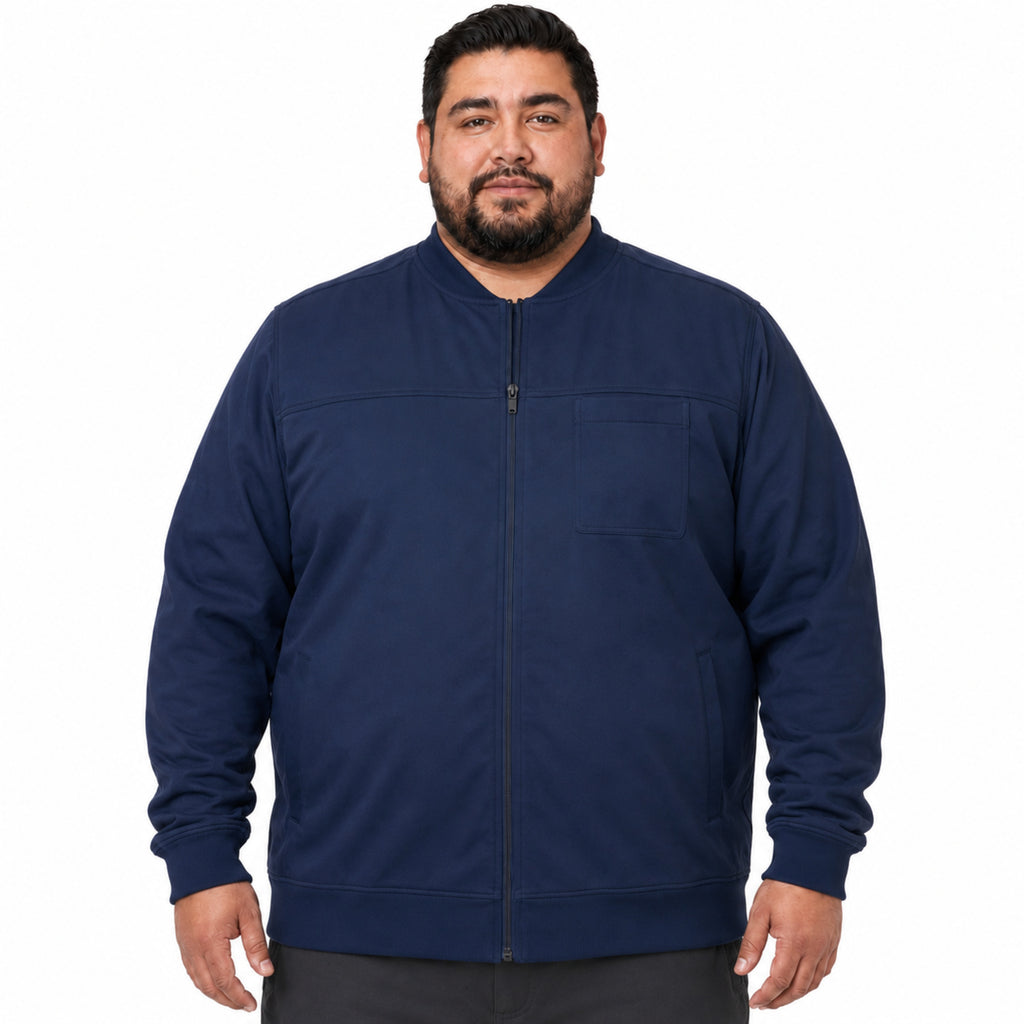 Chamarra médica Dickies DK370 para hombre talla extra azul marino, vista tres cuartos