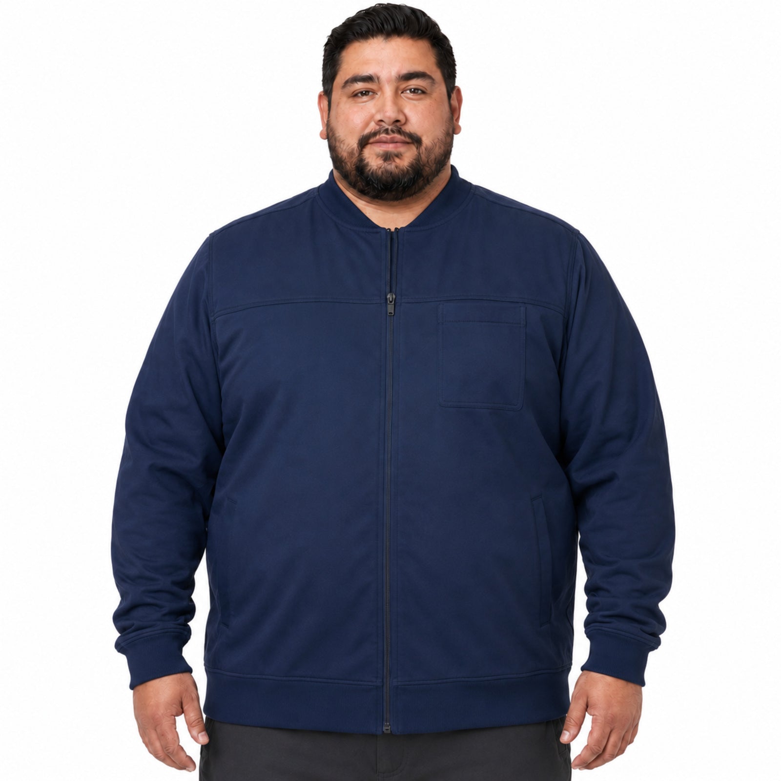 Chamarra médica Dickies DK370 para hombre talla extra azul marino, vista tres cuartos | color:azul-marino