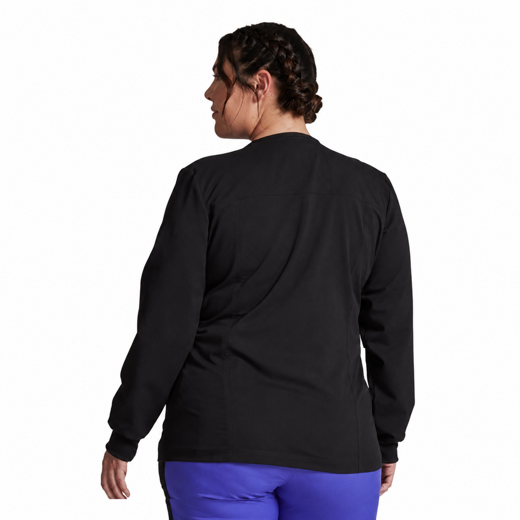 Chamarra médica Dickies DK380 para mujer Negra, vista posterior