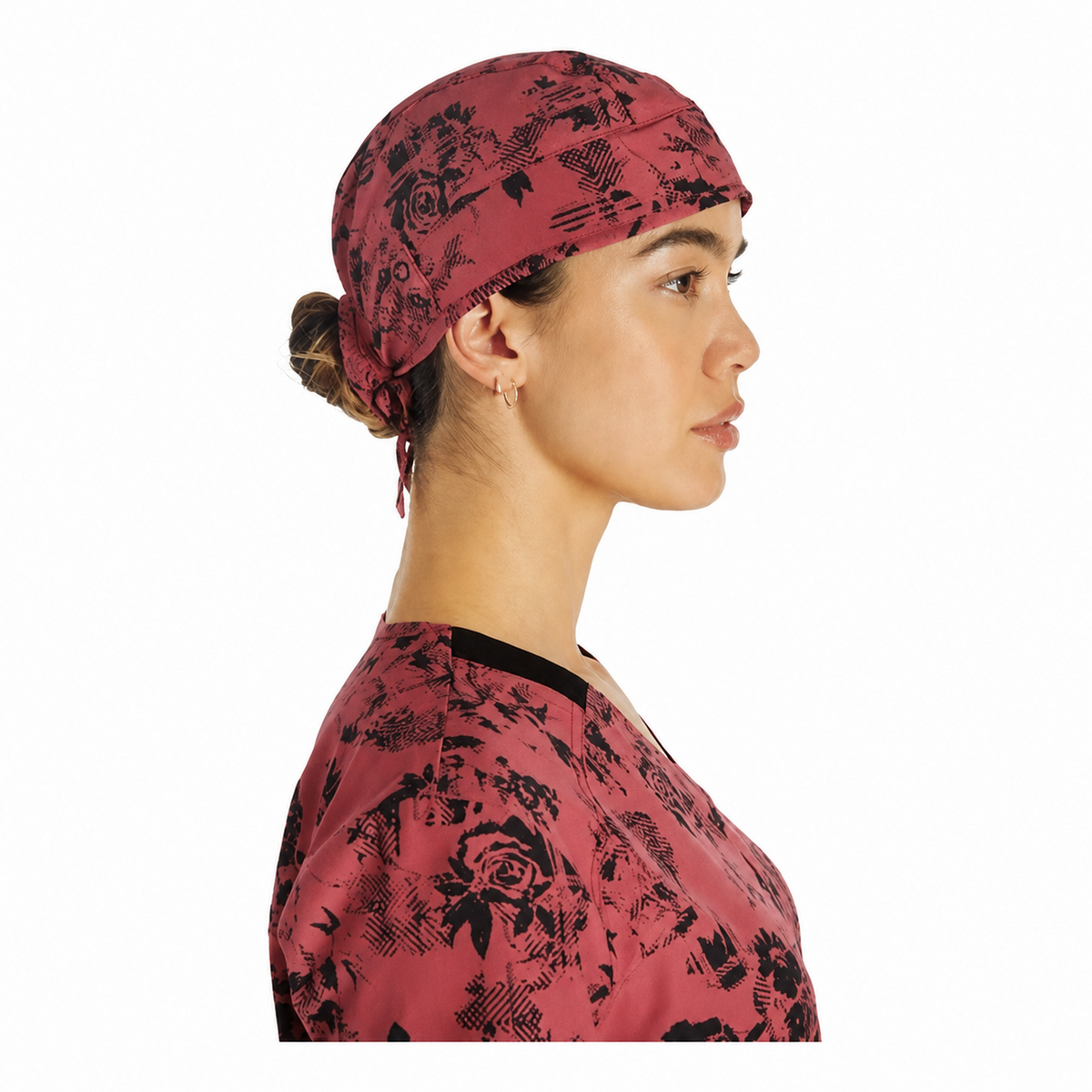 Gorro quirúrgico Dickies DK513 Grunge Roses, perfil derecho | color:grunge-roses