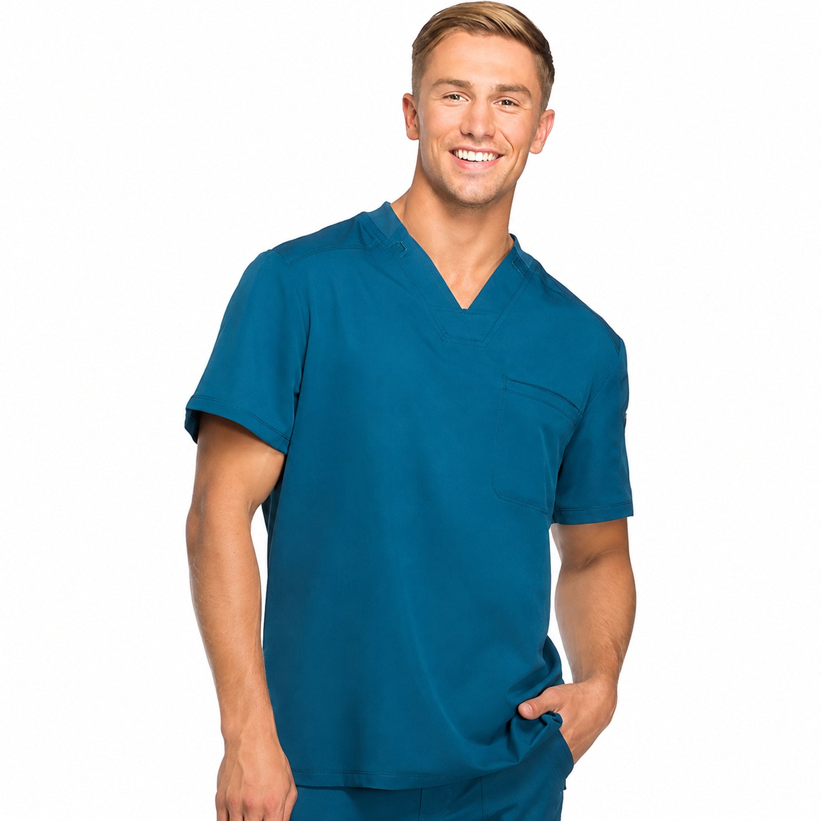 Filipina médica Dickies DK610 color azul Caribe - fotografía 25 en alta definición