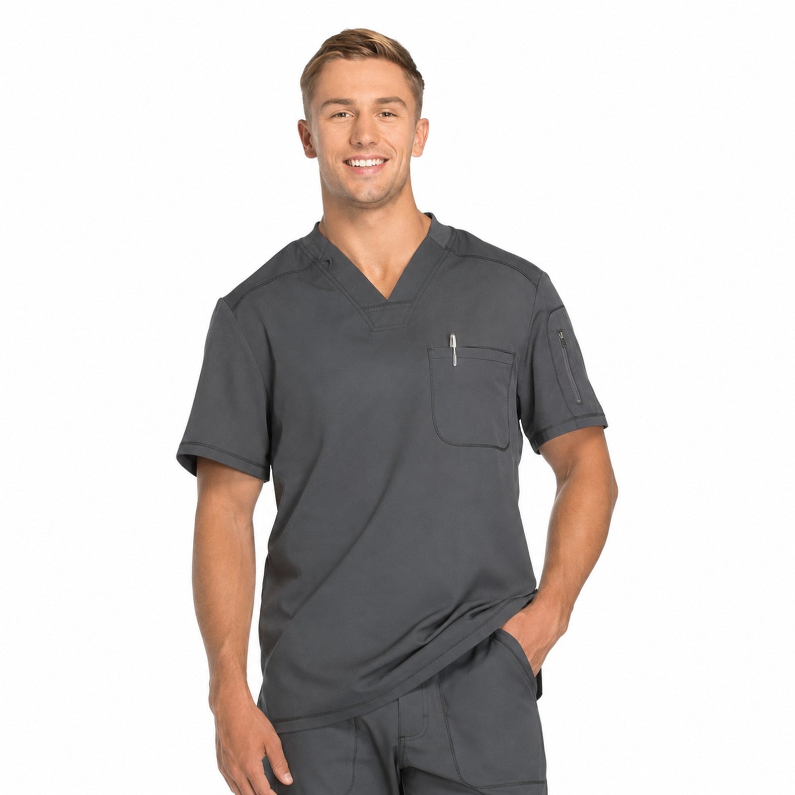 Filipina médica Dickies DK610 color gris Oxford - fotografía 19 en alta definición