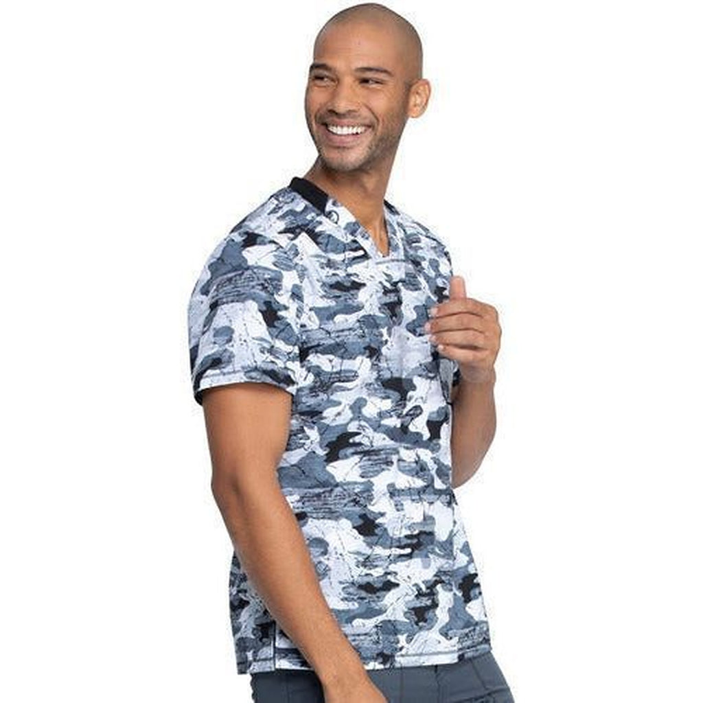 Filipina médica estampada Dickies DK611 para hombre Camuflaje Gris, vista tres cuartos