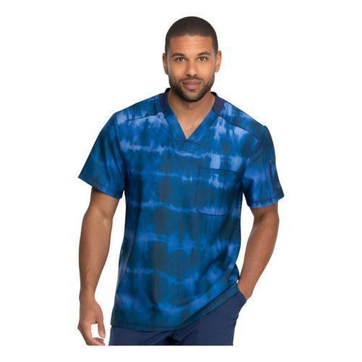 Filipina médica Dickies DK613 para hombre Tie Dye Azul Marino, vista frontal | color:tie-dye-azul-marino