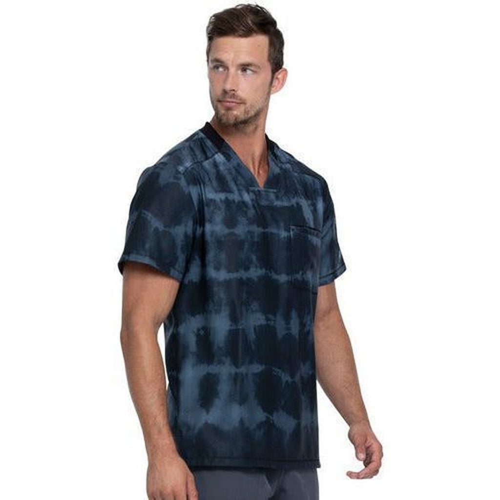 Filipina médica Dickies DK613 para hombre Tie Dye Gris Oxford, vista tres cuartos