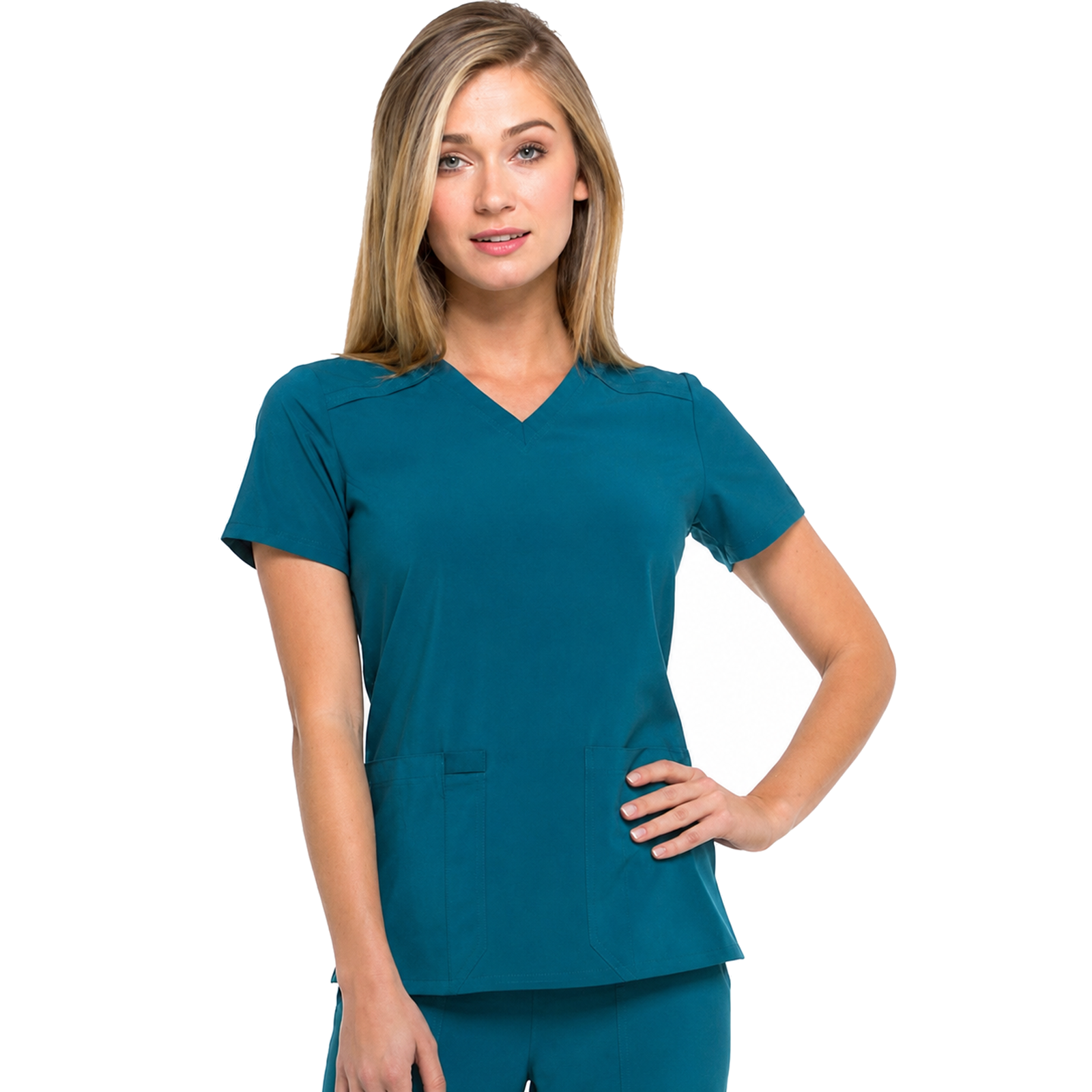 Filipina médica Dickies DK615 para mujer Azul Caribe, vista frontal | color:azul-caribe
