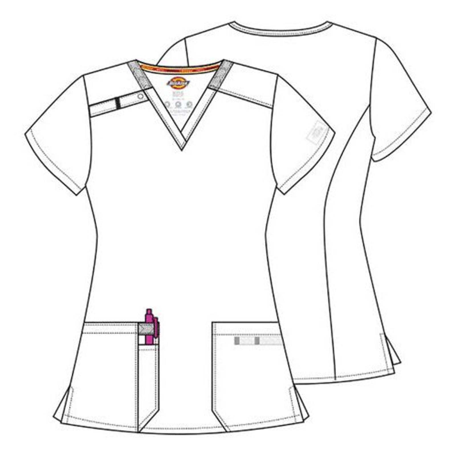 Filipina médica Dickies DK615 para mujer Ultra Pink, vista frontal | color:ultra-pink