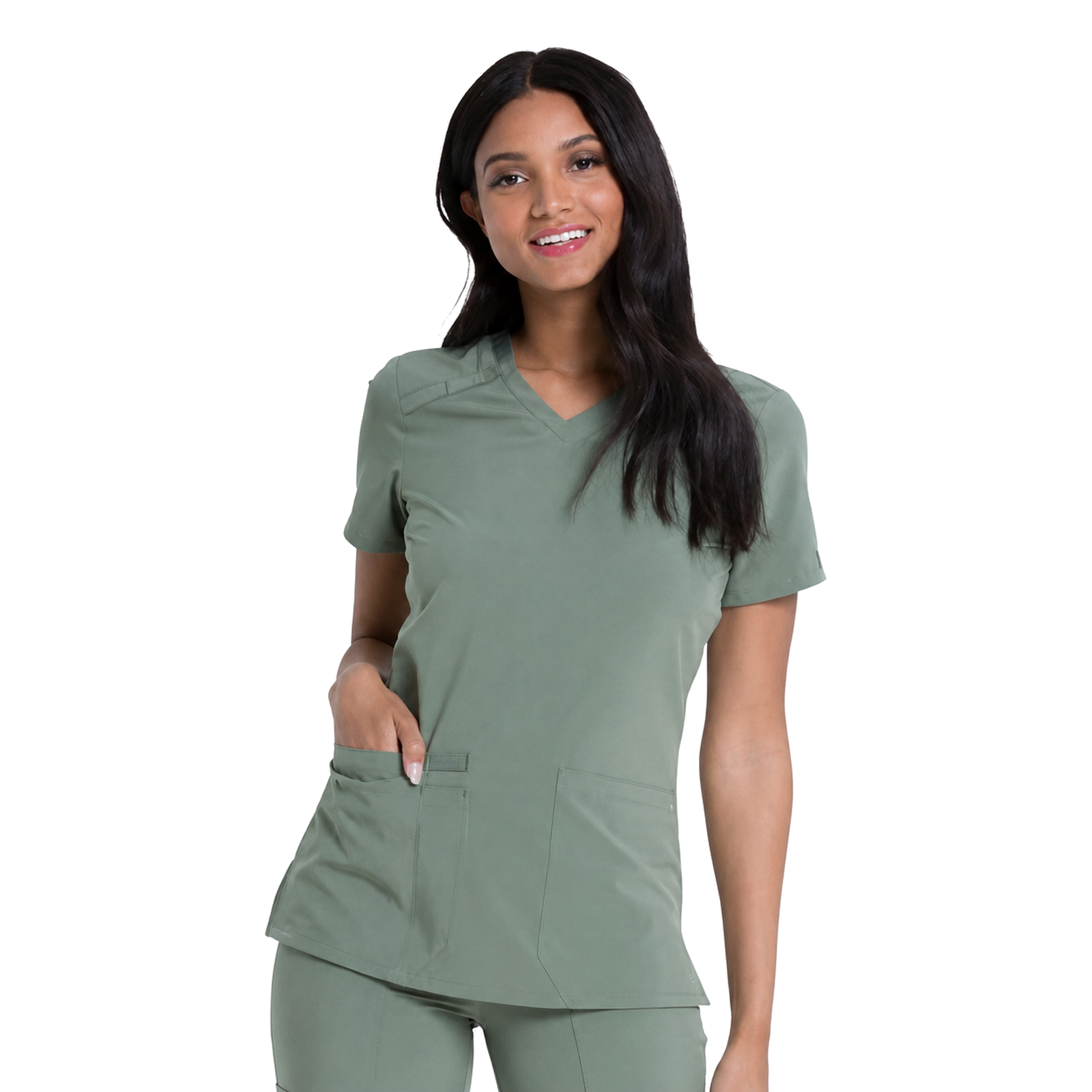 Filipina médica Dickies DK615 para mujer Verde Olivo, vista frontal | color:verde-olivo