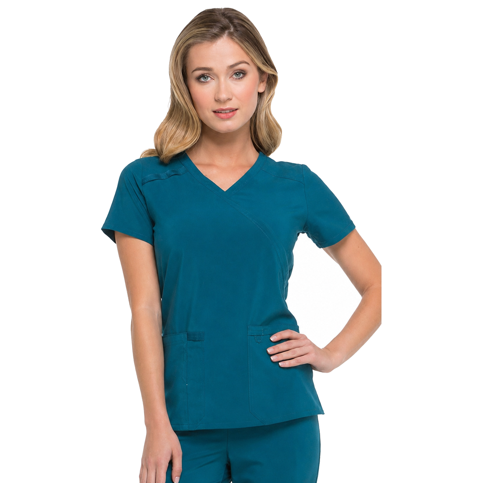 Filipina médica Dickies DK625 EDS Essentials para mujer Azul Caribe, vista frontal | color:azul-caribe