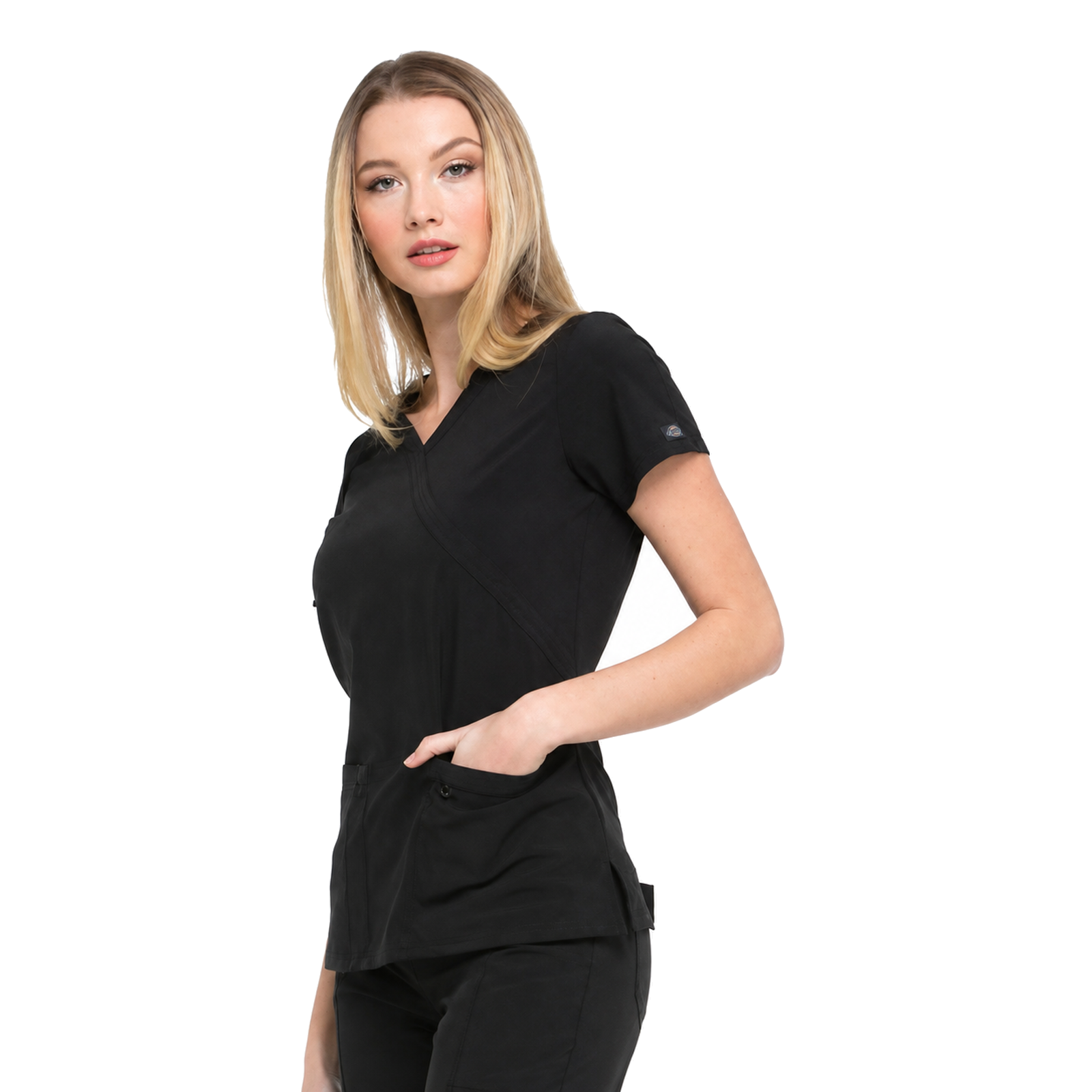 Filipina médica Dickies DK625 EDS Essentials para mujer Negro, vista frontal | color:negro