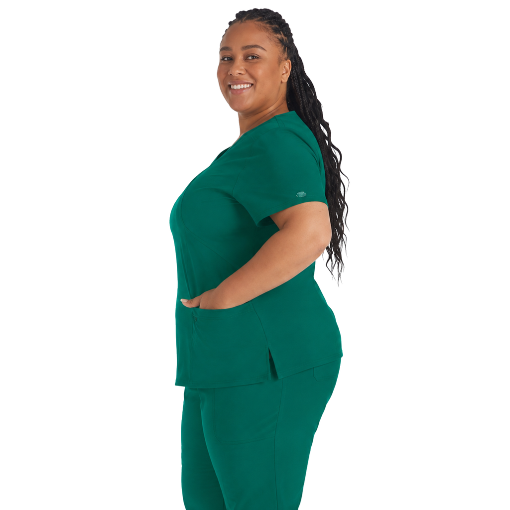 Filipina médica Dickies DK625 para mujer talla extra Hunter, vista lateral