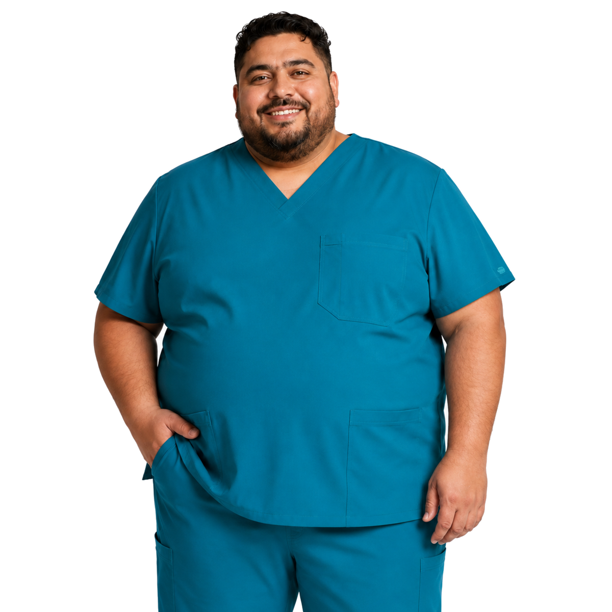 Dickies DK635 filipina quirúrgica para hombre talla extra color Azul Caribe, vista frontal | color:azul-caribe