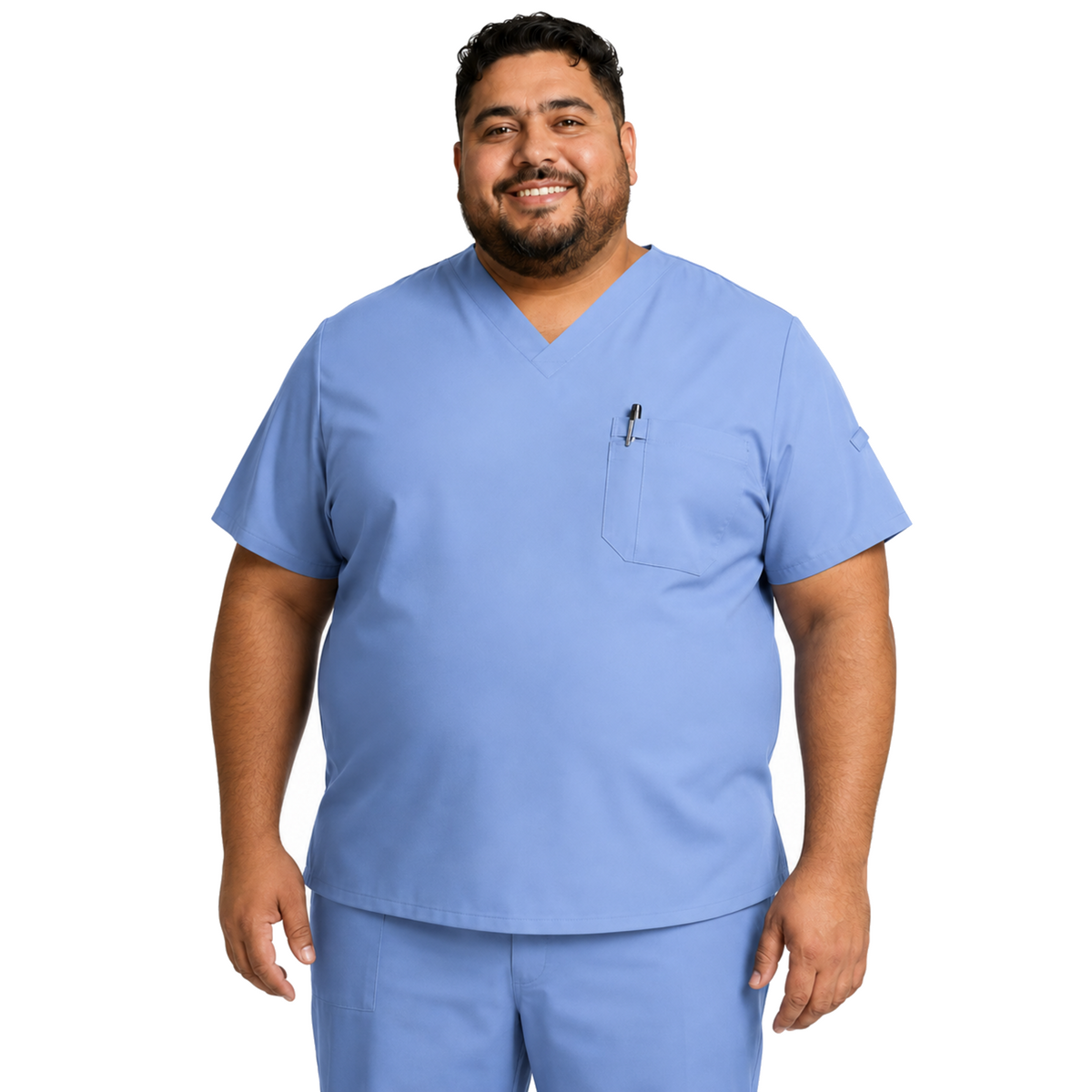 Dickies DK635 filipina quirúrgica para hombre talla extra color Azul Cielo, vista frontal | color:azul-cielo