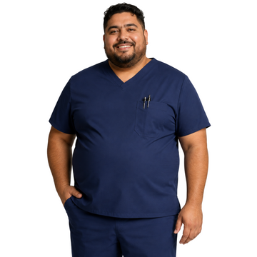 Dickies DK635 filipina quirúrgica para hombre talla extra color Azul Marino, vista frontal | color:azul-marino