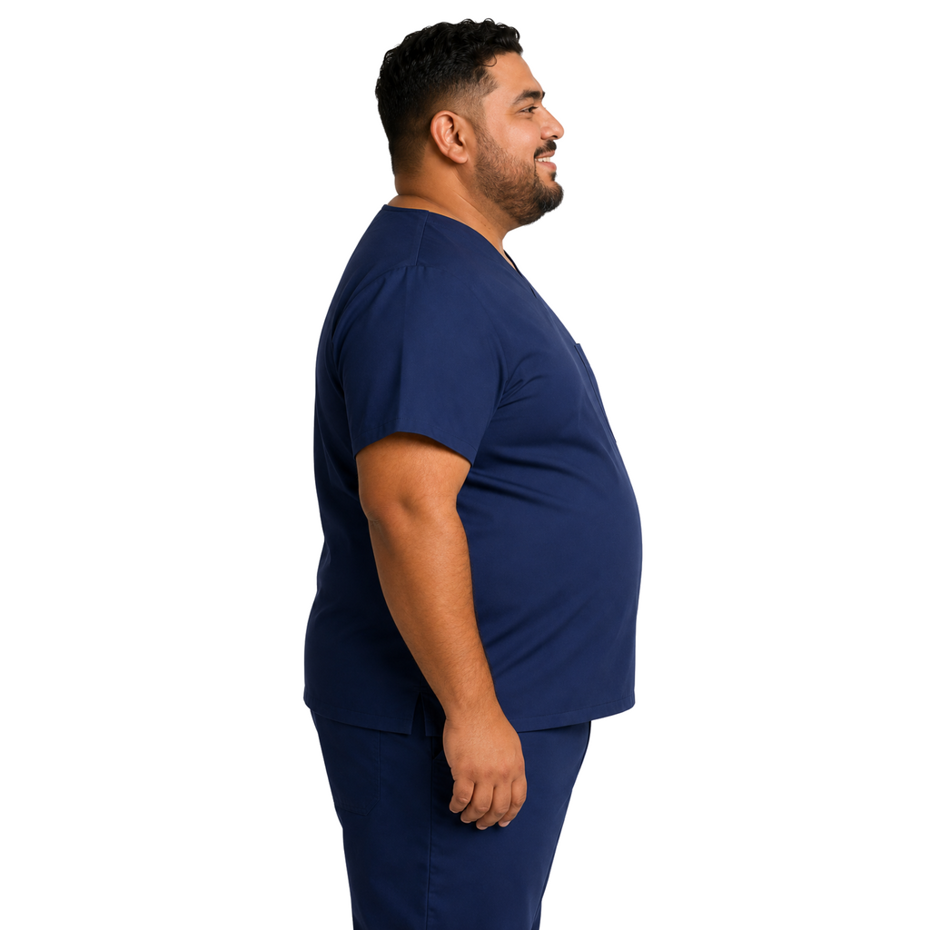 Dickies DK635 filipina quirúrgica para hombre talla extra color Azul Marino, vista lateral