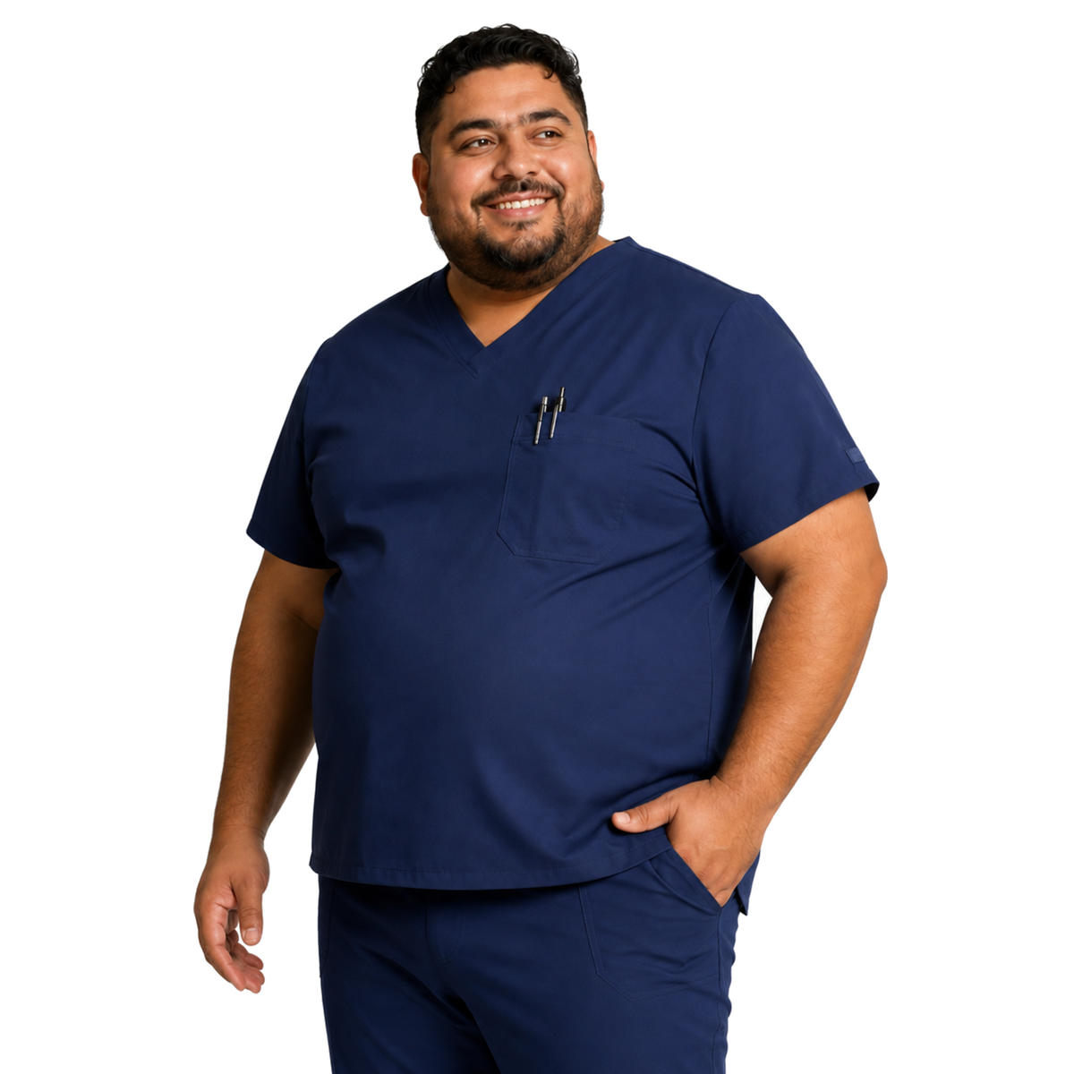 Dickies DK635 filipina quirúrgica para hombre talla extra color Azul Marino, vista tres cuartos | color:azul-marino