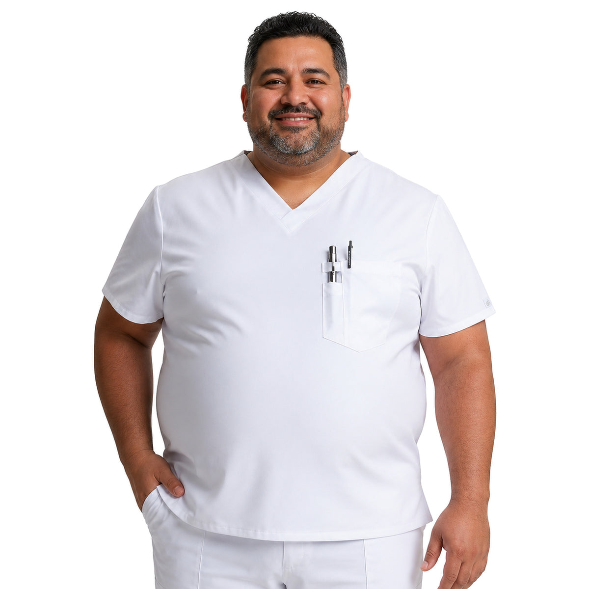 Dickies DK635 filipina quirúrgica para hombre talla extra color Blanco, vista frontal | color:blanco