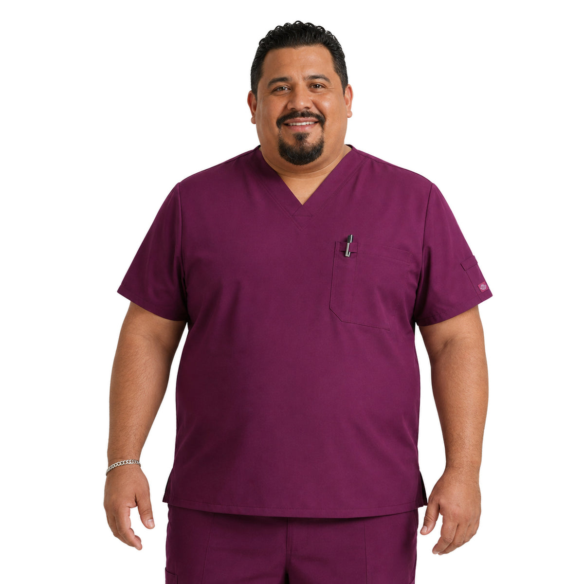 Dickies DK635 filipina quirúrgica para hombre talla extra color Vino, vista frontal | color:vino
