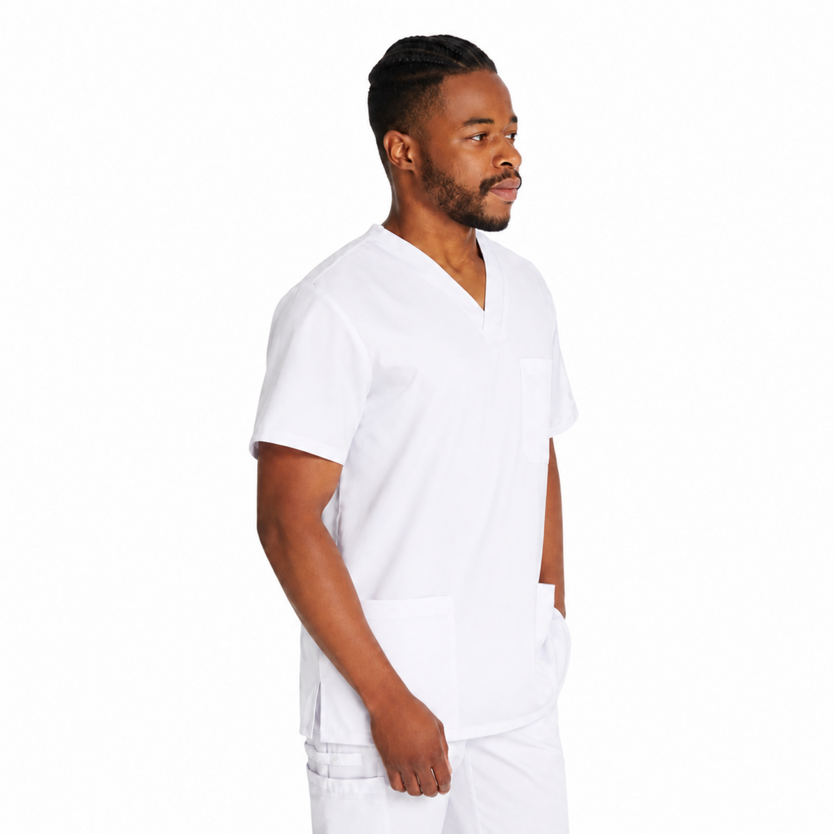 Dickies DK645 filipina quirúrgica para hombre color Blanco, vista lateral derecha | color:blanco