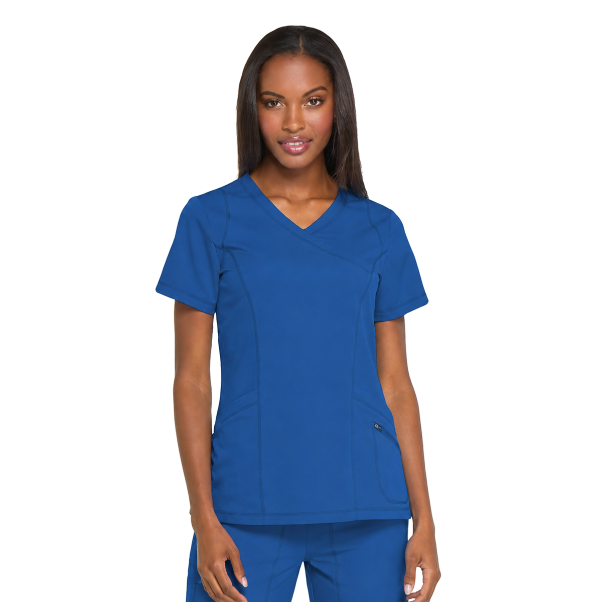 Dickies DK660 filipina quirúrgica Dynamix para mujer color Azul Rey, vista frontal | color:azul-rey