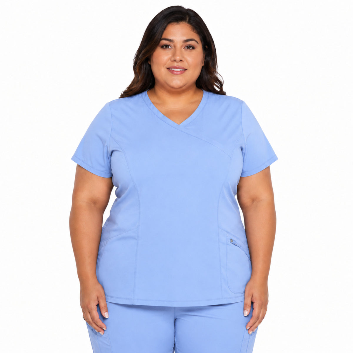 Dickies DK660 filipina quirúrgica Dynamix mujer talla extra color Azul Cielo, vista frontal | color:azul-cielo