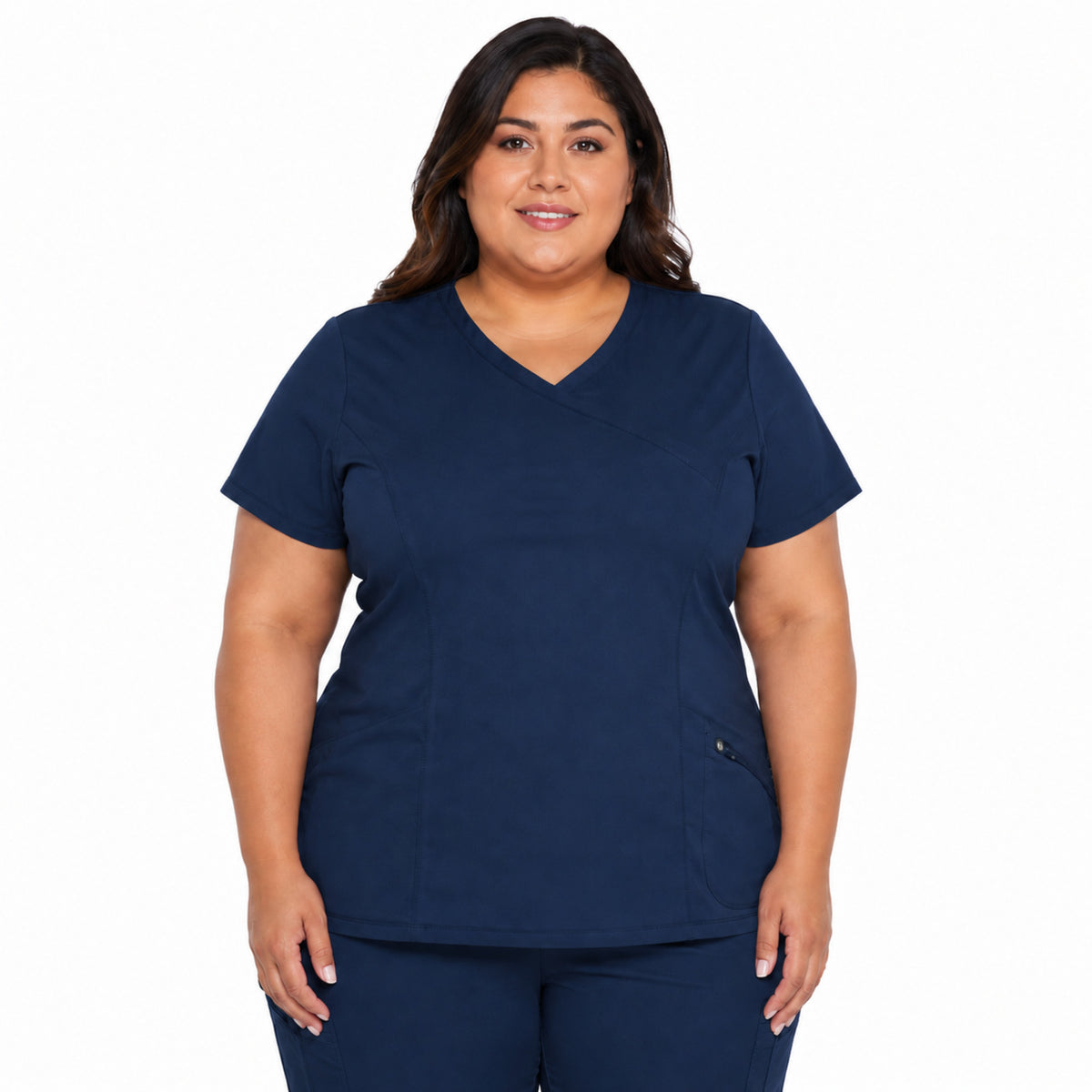 Dickies DK660 filipina quirúrgica Dynamix mujer talla extra color Azul Marino, vista frontal | color:azul-marino
