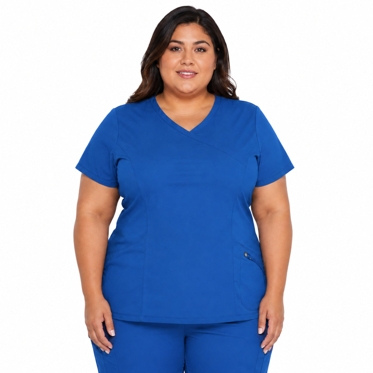 Dickies DK660 filipina quirúrgica Dynamix mujer talla extra color Azul Rey, vista frontal | color:azul-rey