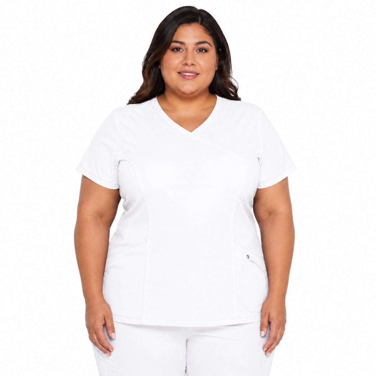 Dickies DK660 filipina quirúrgica Dynamix mujer talla extra color Blanco, vista frontal | color:blanco