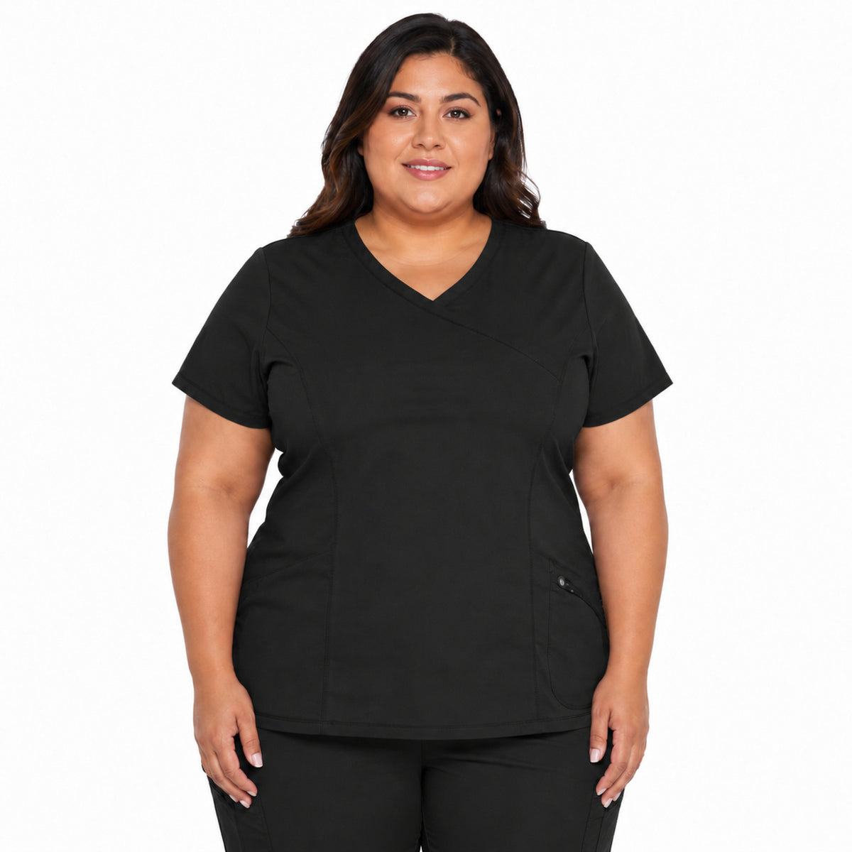 Dickies DK660 filipina quirúrgica Dynamix mujer talla extra color Negro, vista frontal | color:negro