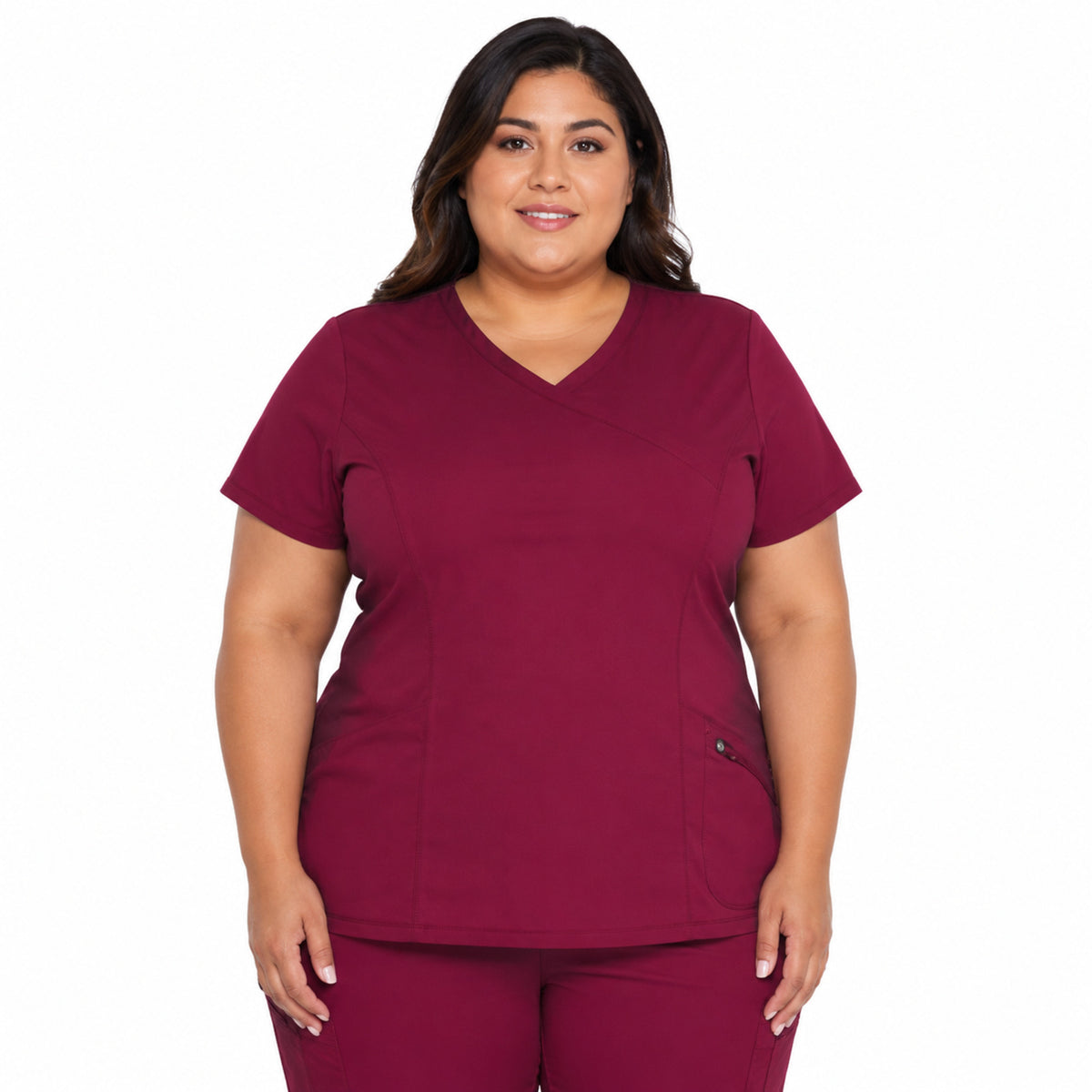 Dickies DK660 filipina quirúrgica Dynamix mujer talla extra color Vino, vista frontal | color:vino