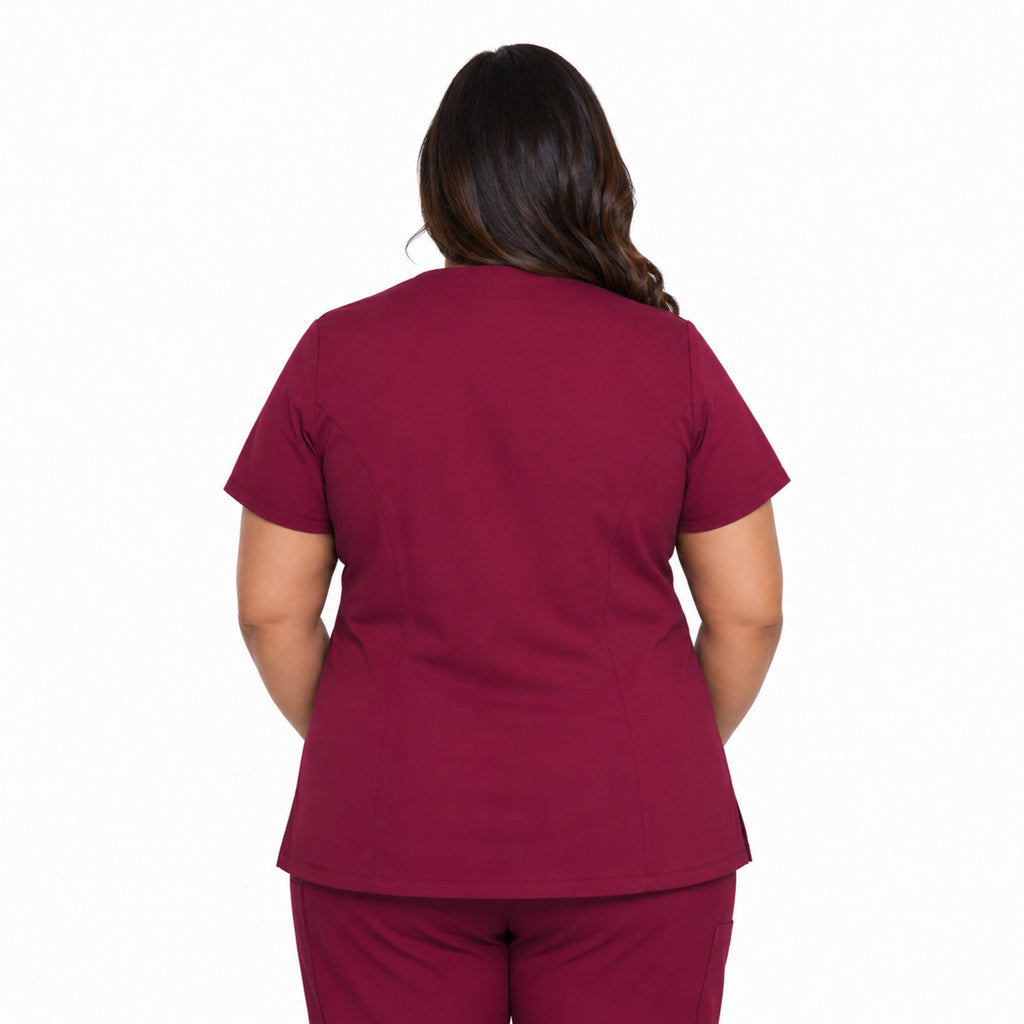 Dickies DK660 filipina quirúrgica Dynamix mujer talla extra color Vino, vista posterior