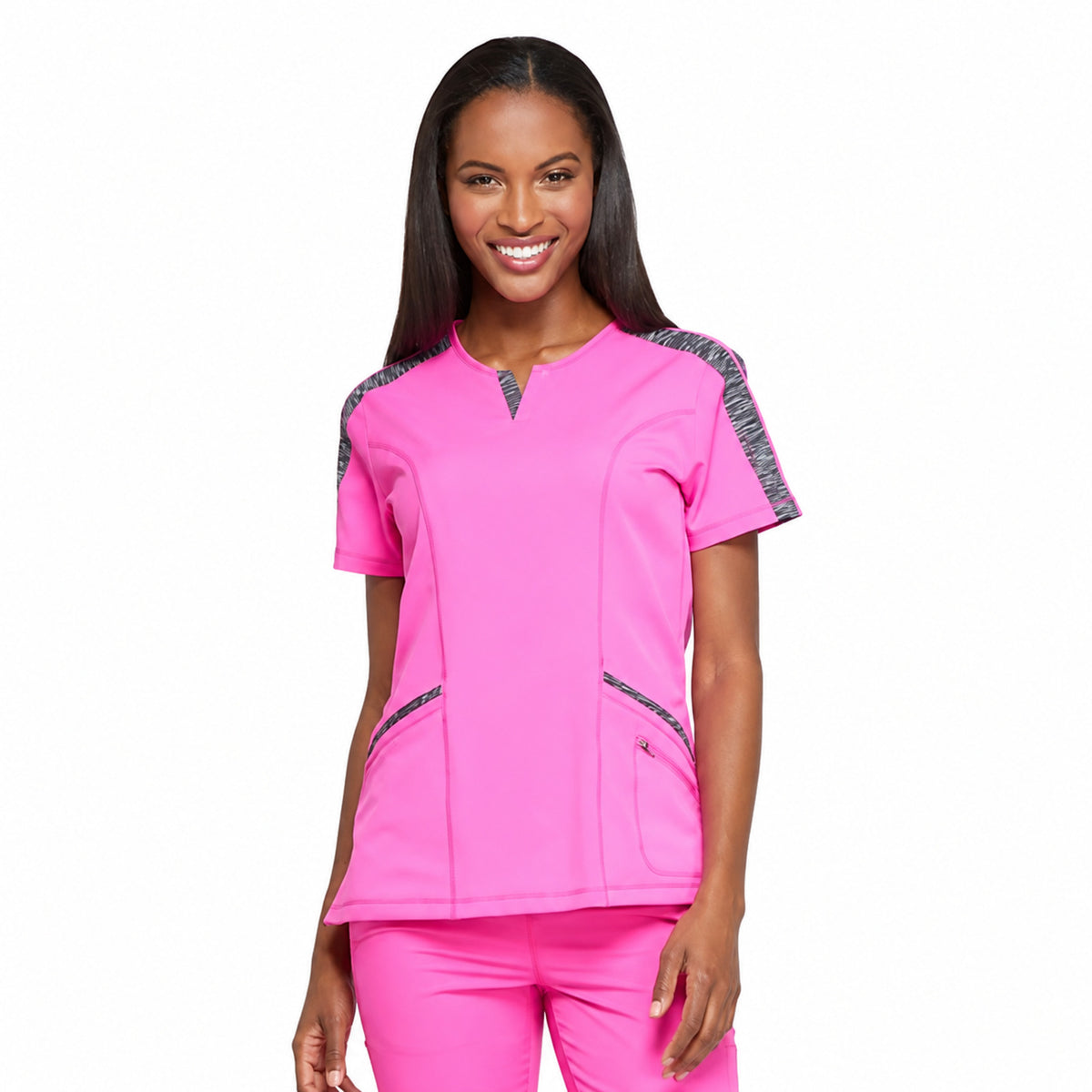 Dickies DK665 filipina quirúrgica Dynamix para mujer color Fucsia, vista frontal | color:fucsia