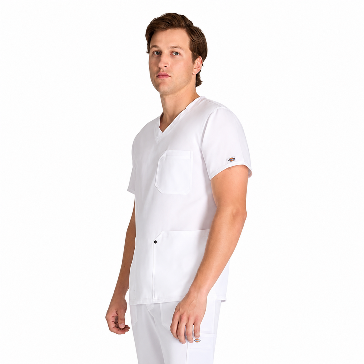 Filipina quirúrgica Dickies DK677 para hombre Blanca, vista de perfil | color:blanca